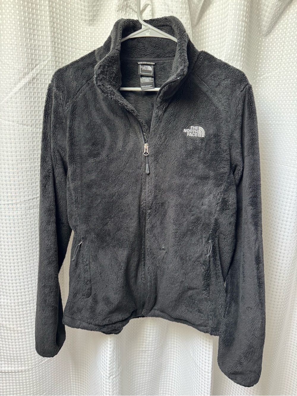 The North Face Women's Black Osito Full Zip Fleece Jacket. Fuzzy Soft Pile EUC